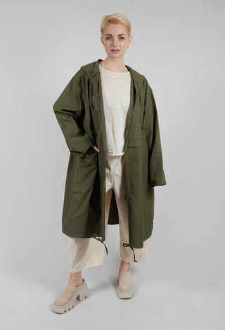 Drawstring Parka Coat in Ficus