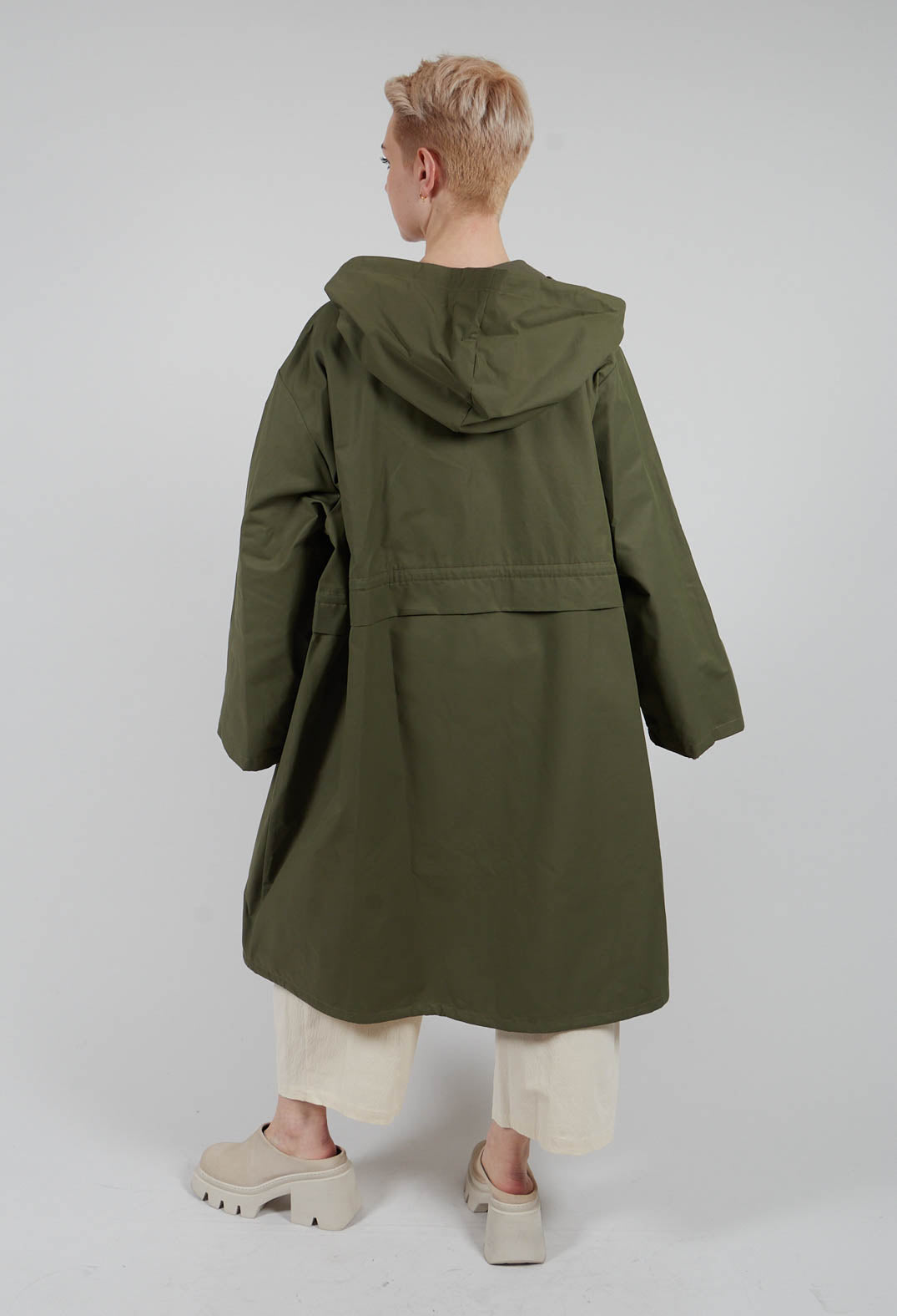 Drawstring Parka Coat in Ficus