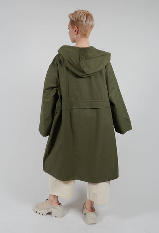 Drawstring Parka Coat in Ficus