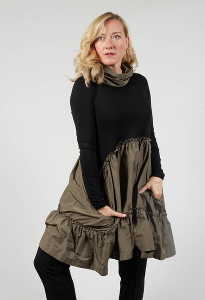 Xenia Design Dress Lidi In Black Olive Green