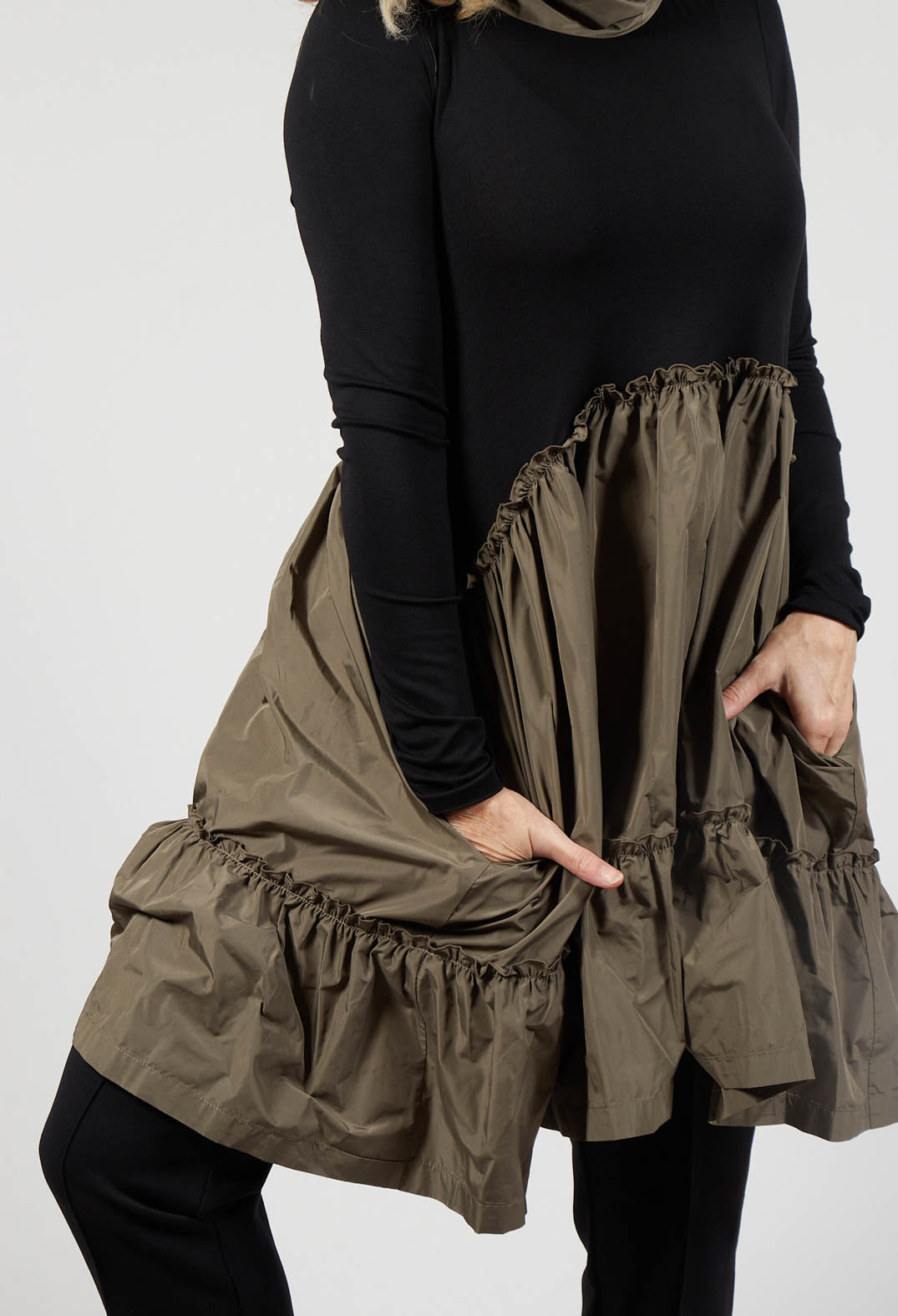 Xenia Design Dress Lidi In Black Olive Green | Olivia May Xenia Design Dress Lidi In Black Olive Green | Olivia May