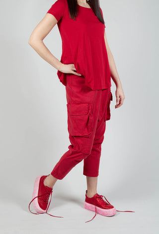 Drop Crotch Cargo Style Trousers in Chili