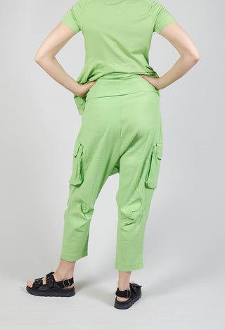 Drop Crotch Cargo Style Trousers in Lime