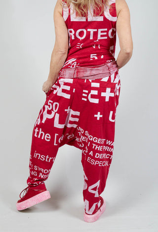 Drop Crotch Jersey Joggers in Chili Print