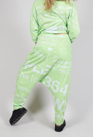 Drop Crotch Jersey Joggers in Lime Print