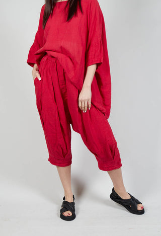 Drop Crotch Linen Trousers in Chili