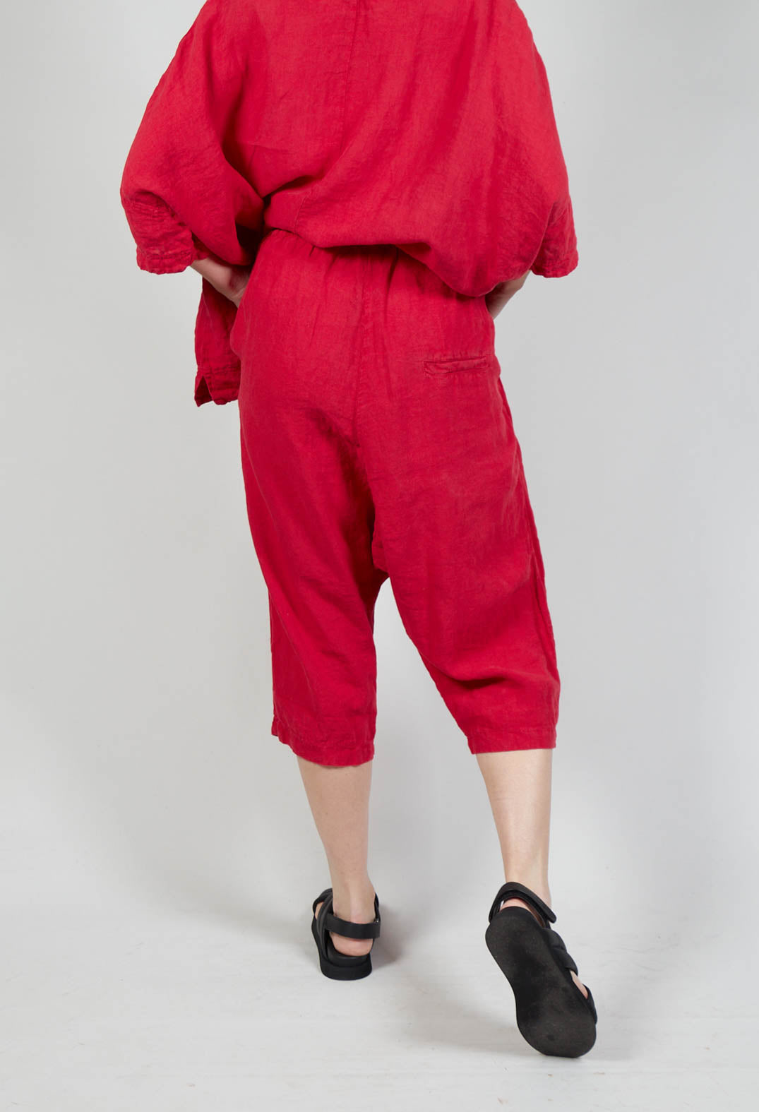 Drop Crotch Linen Trousers in Chili