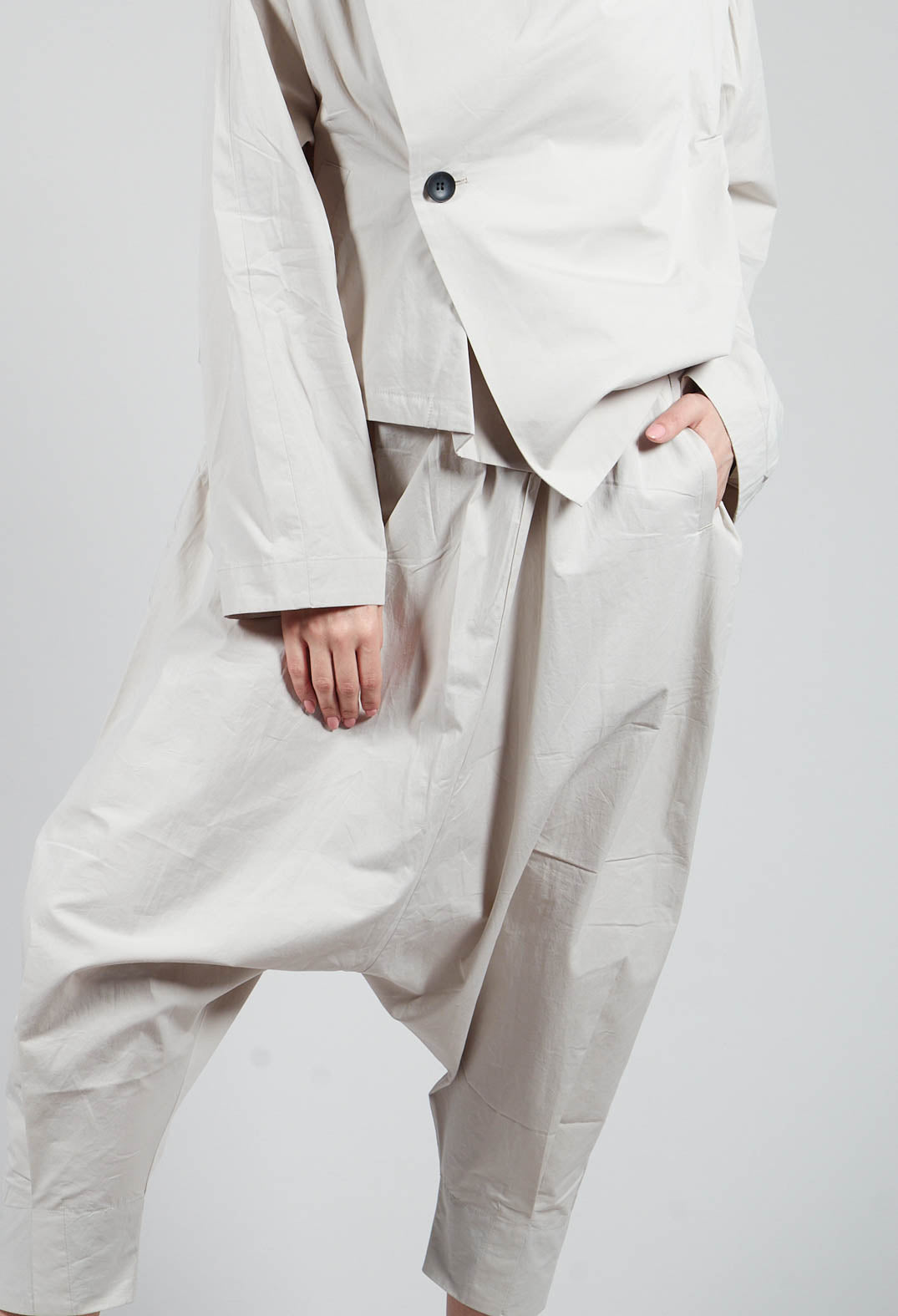 Moyuru Drop Crotch Trouser in Grey | Olivia May