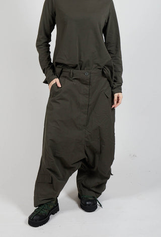 Drop Crotch Utility Trousers in Camp