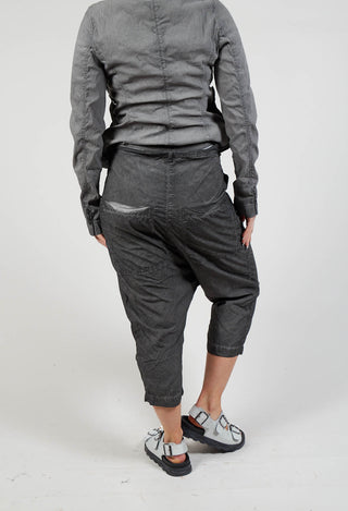 Drop-Crotched Cropped Trousers in Charcoal Cloud