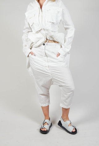Drop-Crotched Cropped Trousers in Starwhite