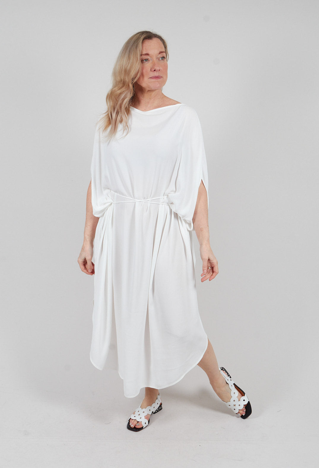 Drop Shoulder Dress in Latte