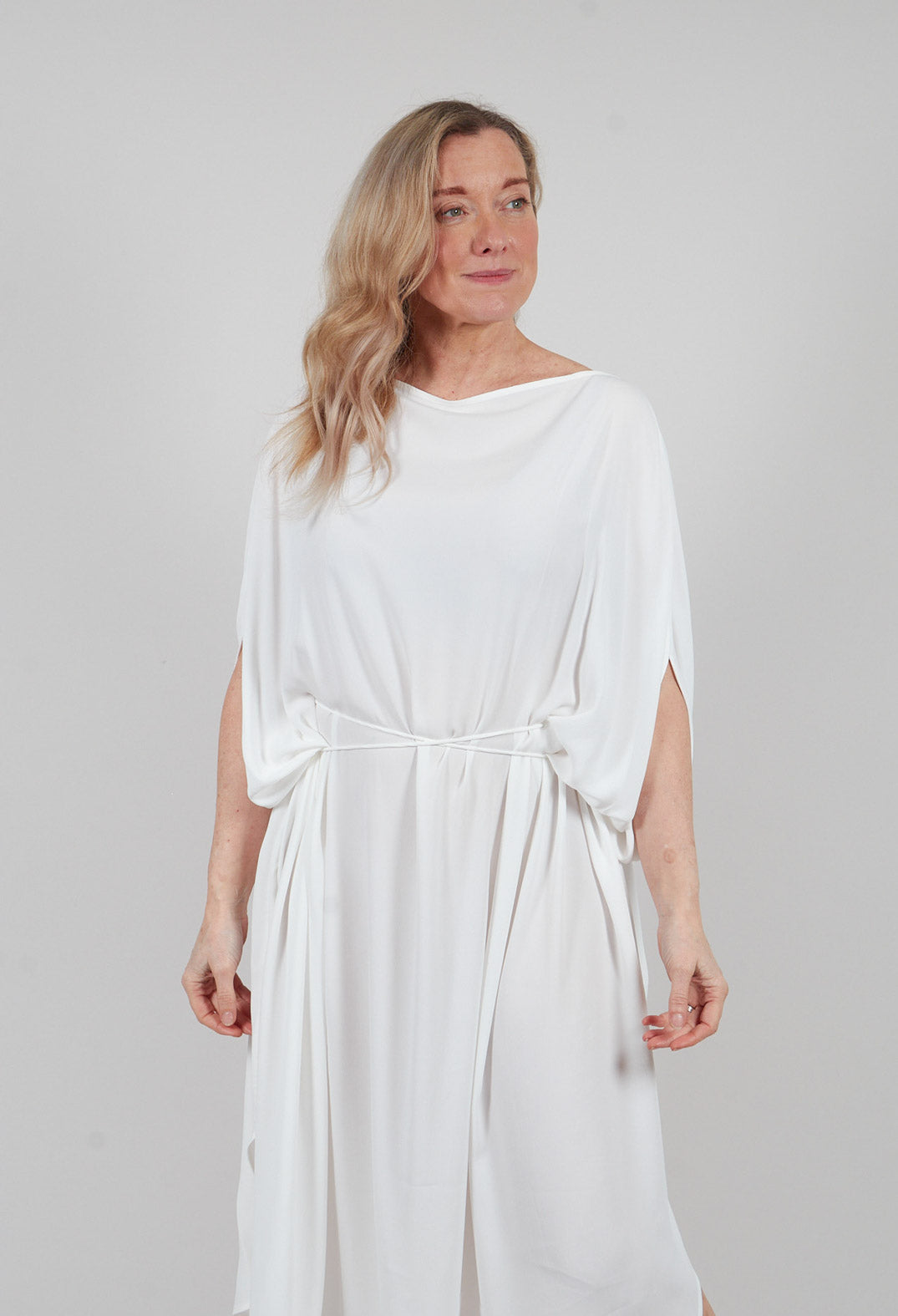 Drop Shoulder Dress in Latte