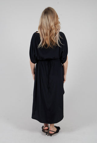 Drop Shoulder Dress in Nero