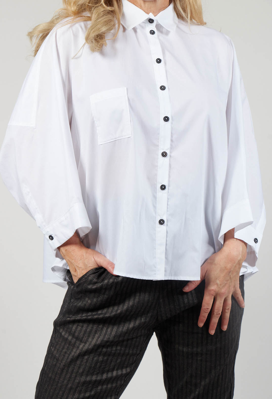 Drop Shoulder Shirt in White
