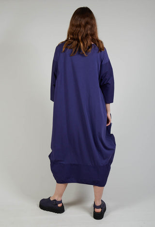 Dual Fabric Relaxed Fit Dress in Azur
