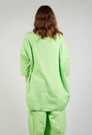 Dual Fabric Relaxed Fit T Shirt in Lime