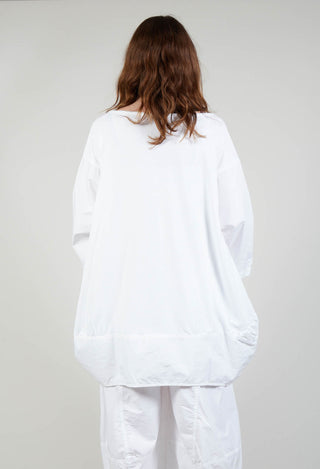 Dual Fabric Relaxed Fit T Shirt in White