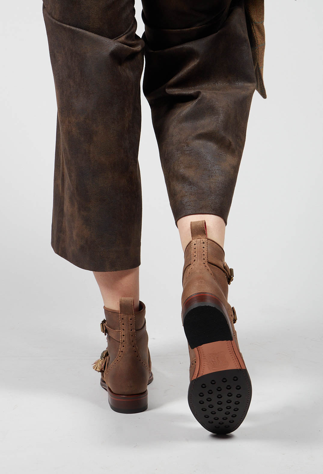 Dual Strap Boot in Brown