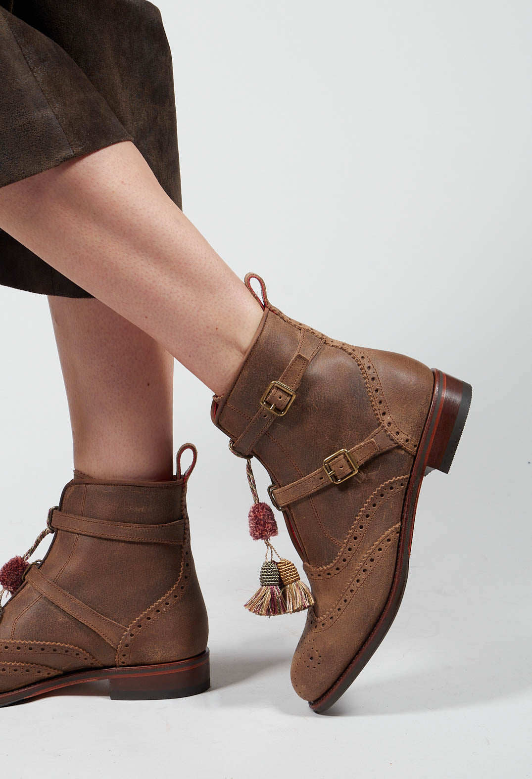 Dual Strap Boot in Brown