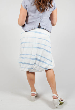 Twist Hem Skirt in Cornflower/Rose Stripe