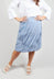 Twist Hem Skirt in Blue Print