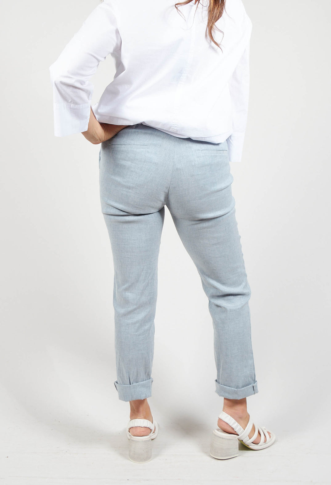 Straight Leg Trousers in Blue