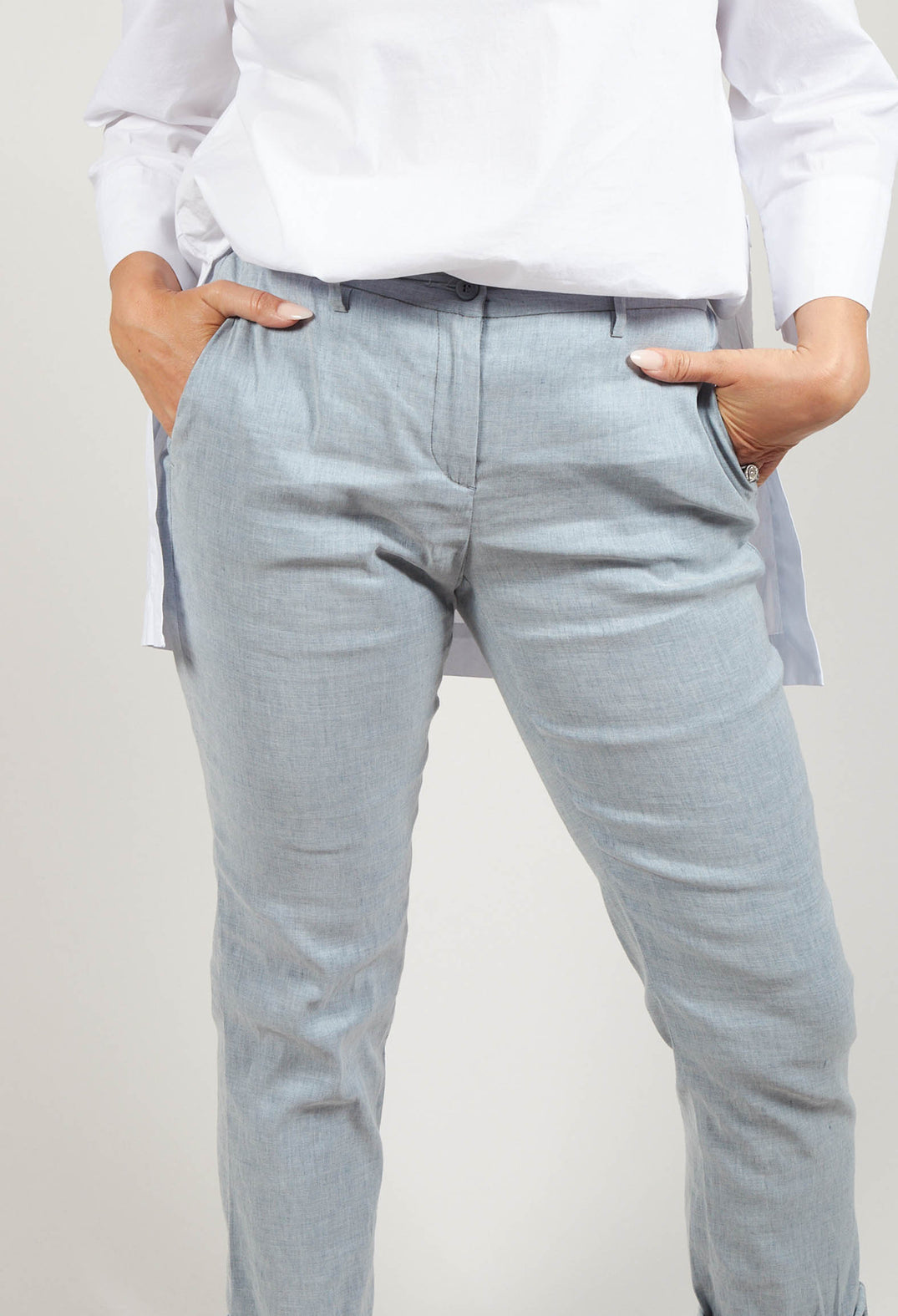 Straight Leg Trousers in Blue