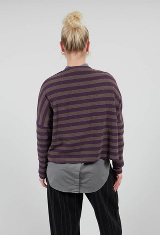 Round Neck Cardigan in Purple