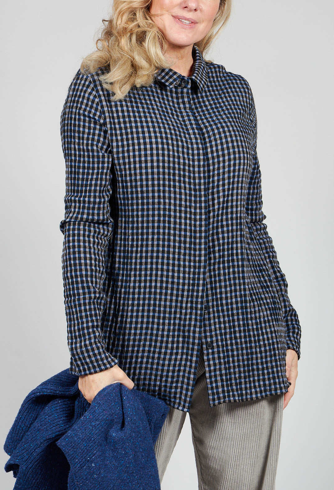 Lao Blouse in Blue and Black