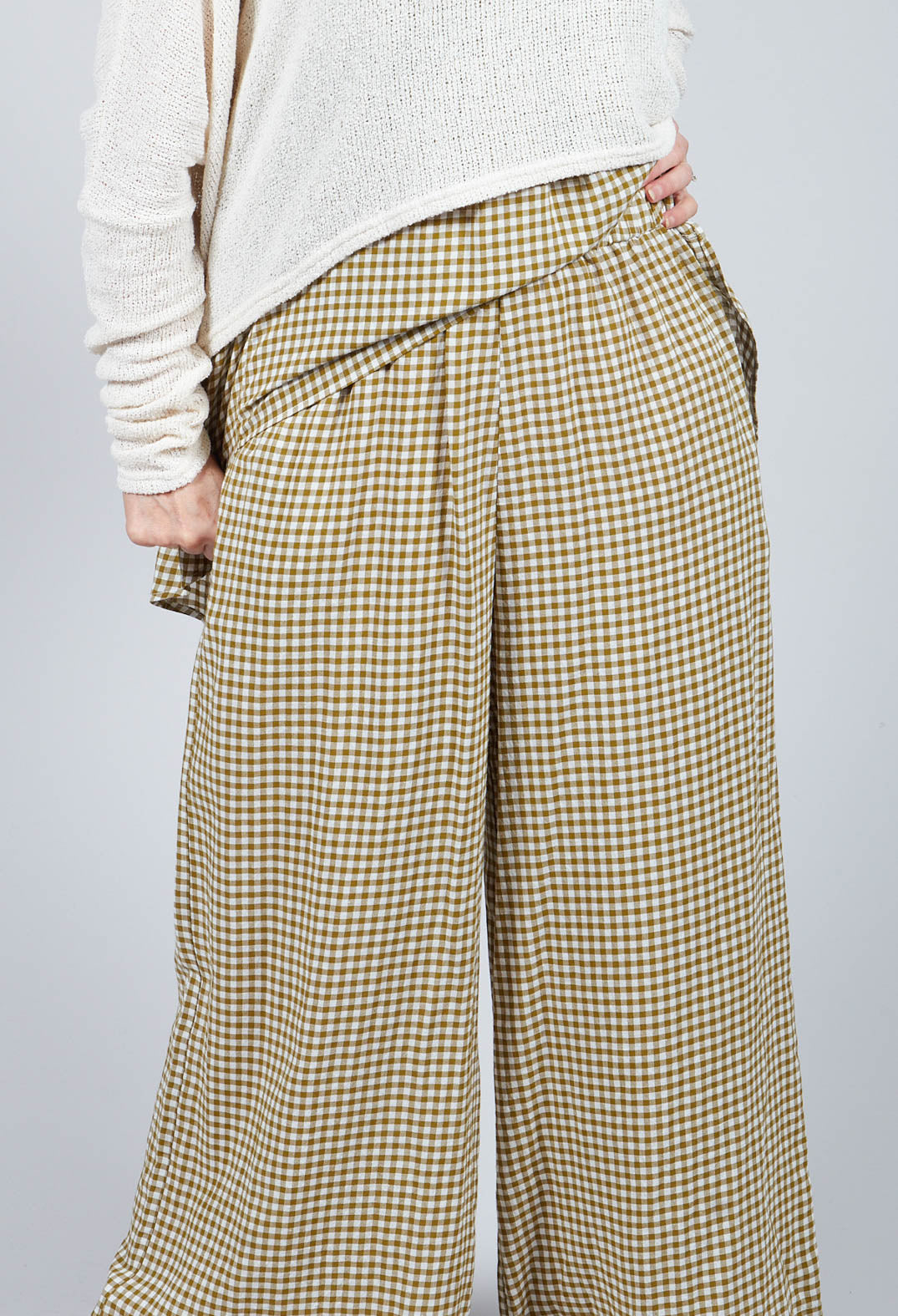 Gingham Trousers in Foglia