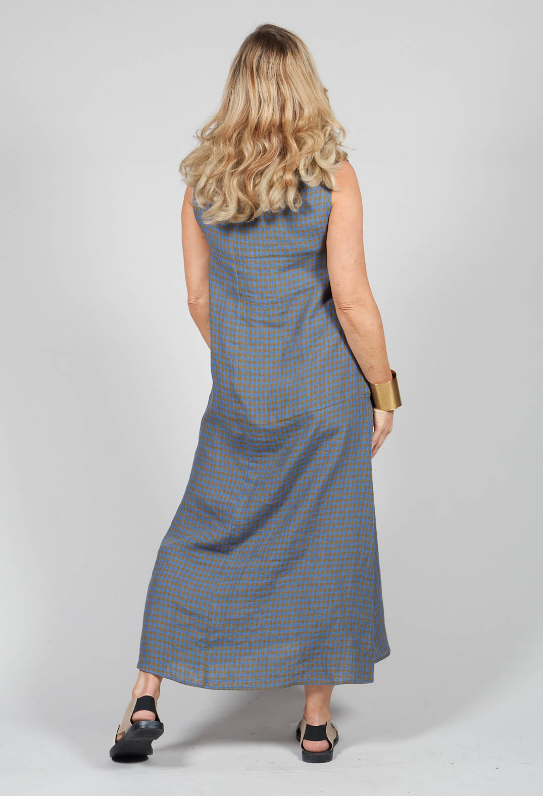 Gingham Linen Dress in Gilli