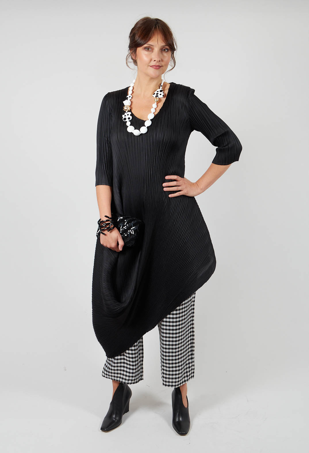 Checked Trousers in Black