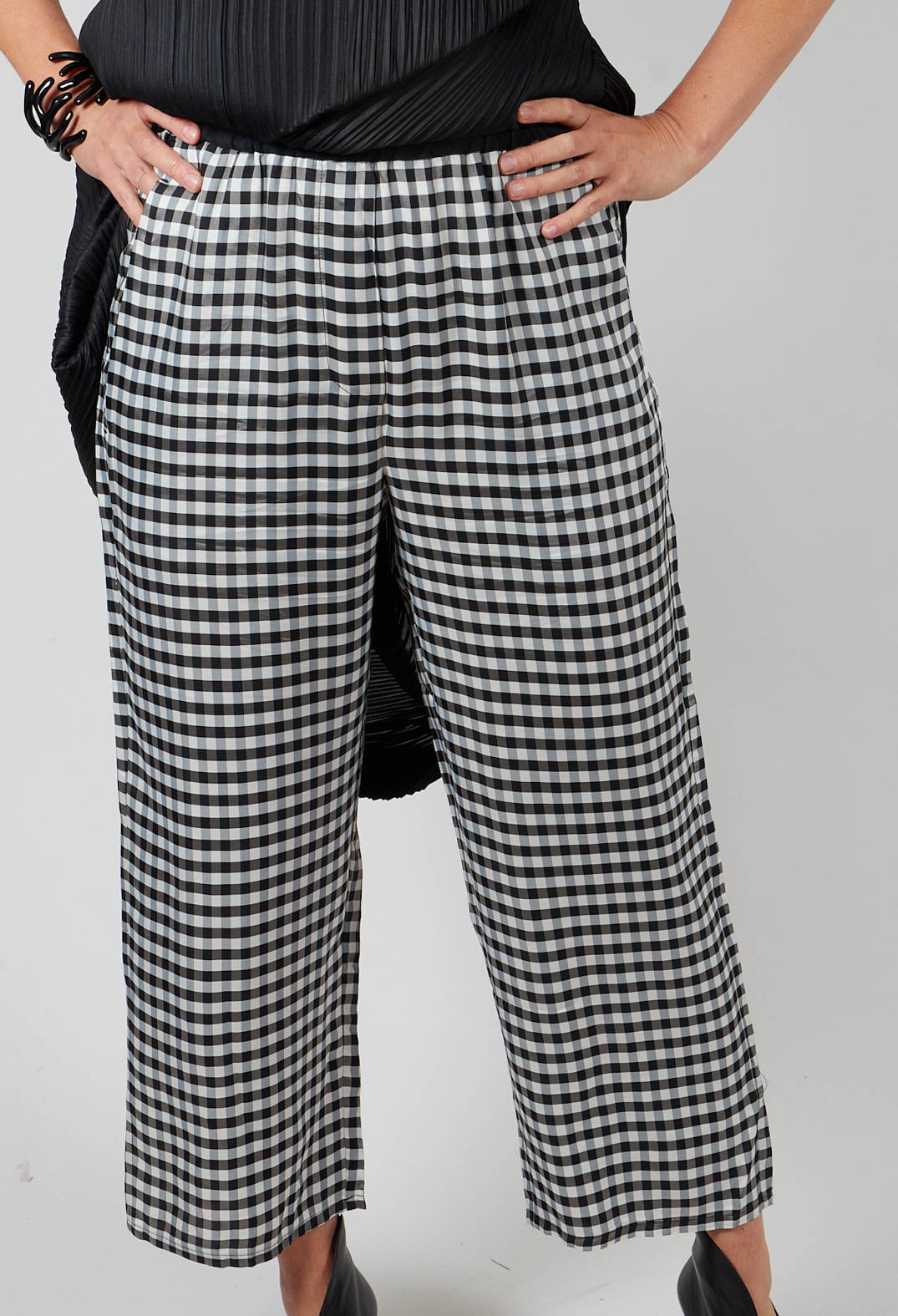 Checked Trousers in Black