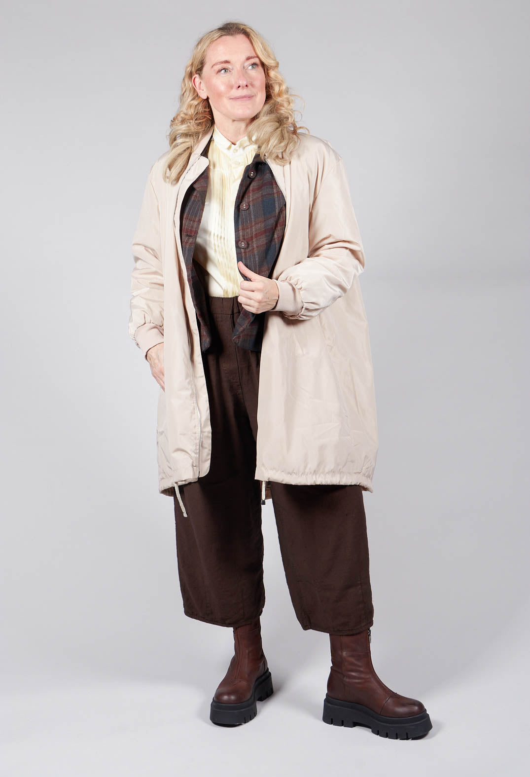 Long Bomber Jacket in Powder