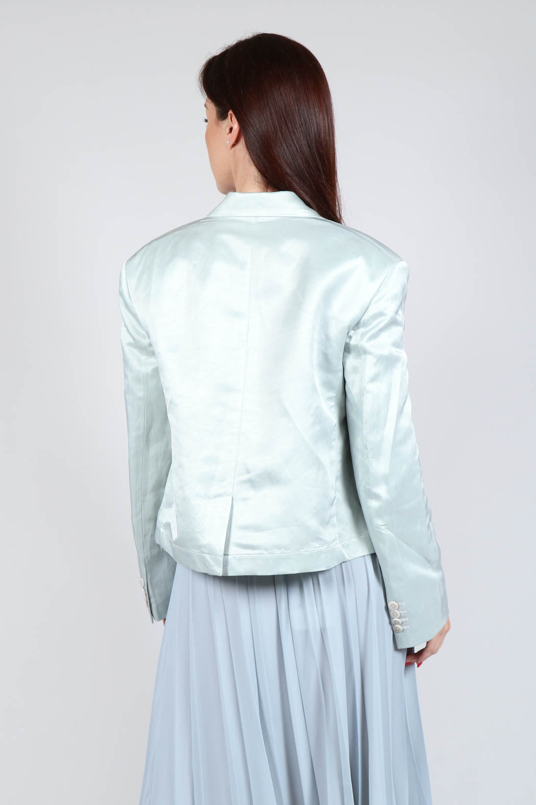 Satin Jacket in Blue Baby