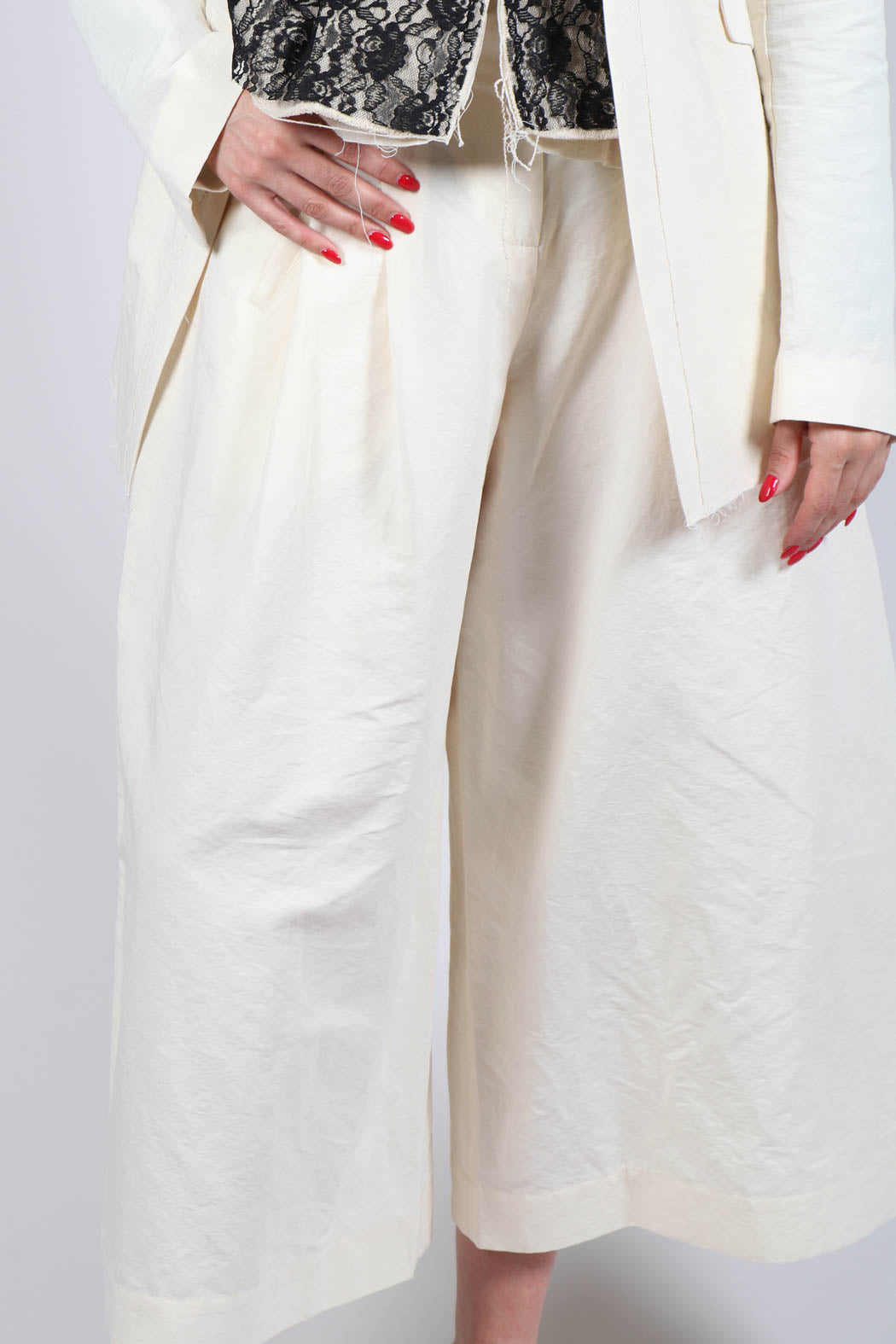 High Waist Trousers in Milk