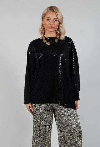 Sequin Top Shirt Utek in Black