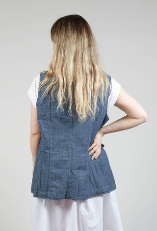 Fitted Gilet in Oyster Grey