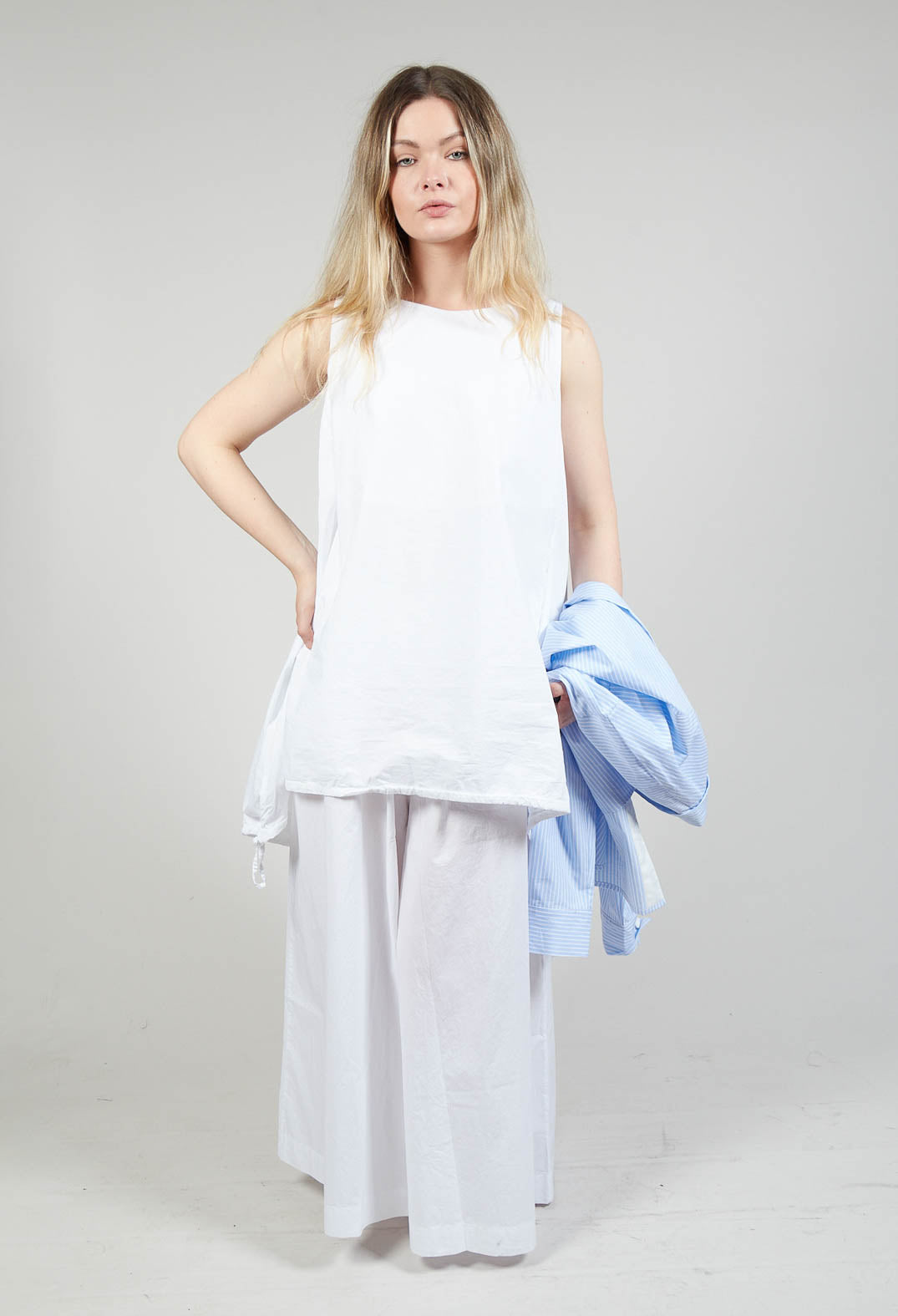 Boat Neckline Top in Bianco