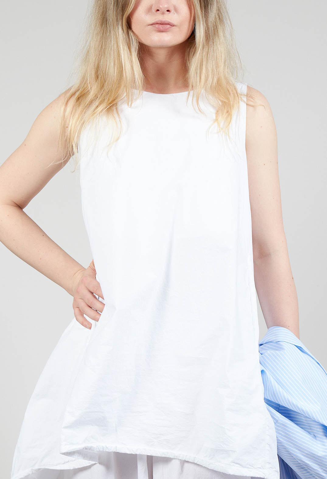 Boat Neckline Top in Bianco