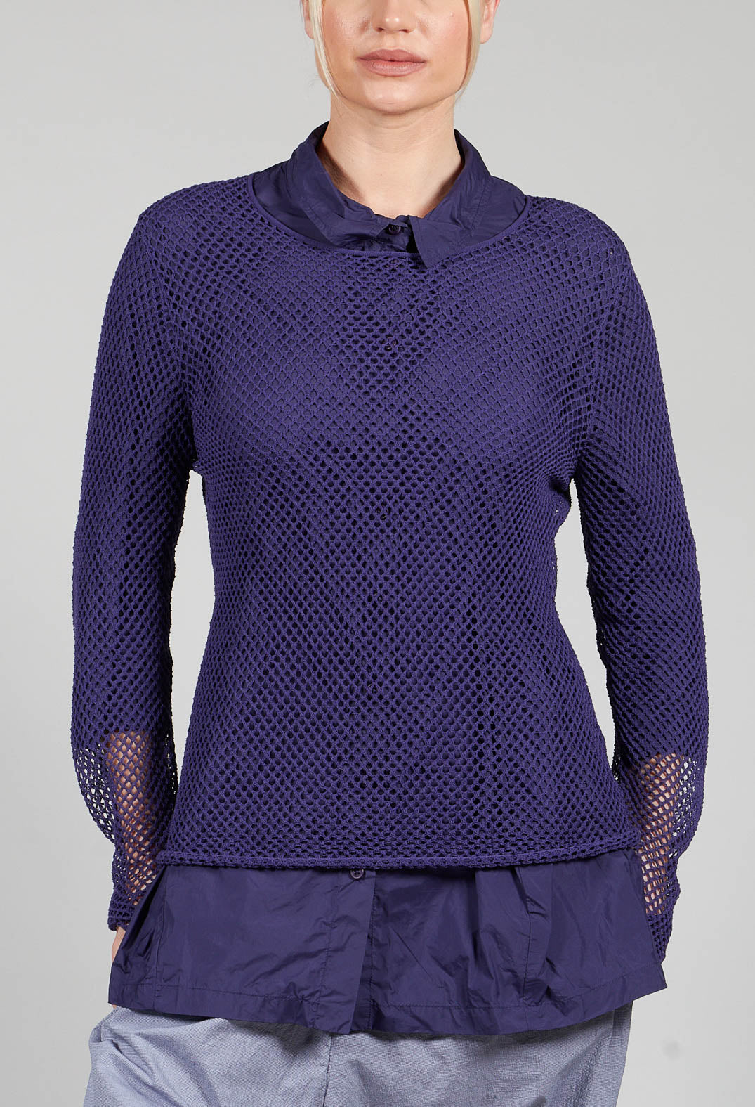 Netted Top in Azur