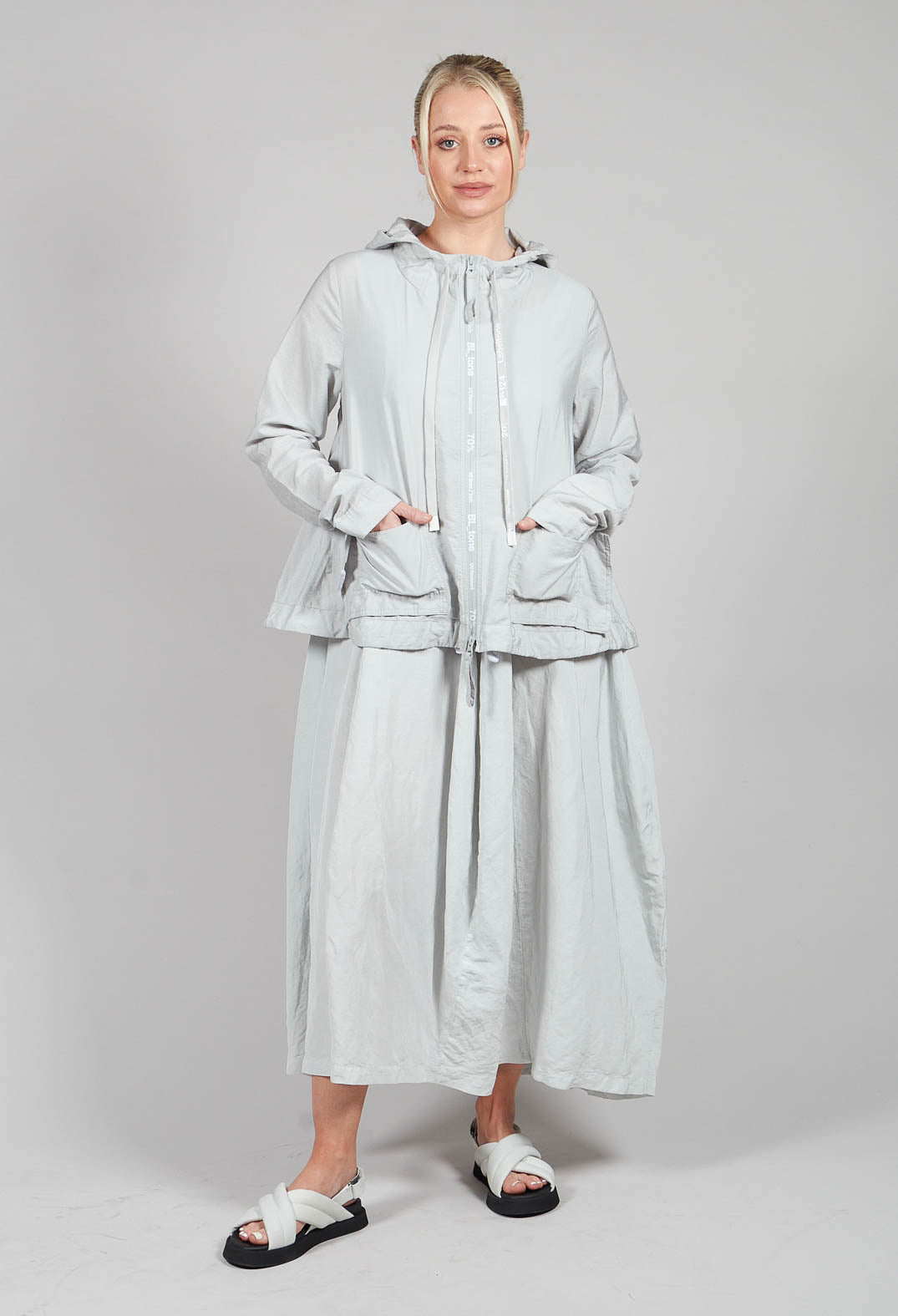Sleeveless Tulip Hem Dress in Grey