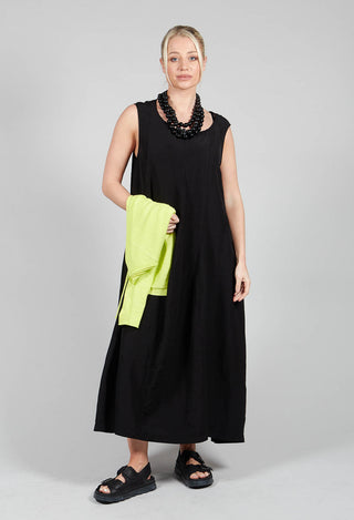 Sleeveless Tulip Hem Dress in Black