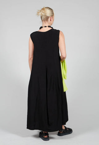 Sleeveless Tulip Hem Dress in Black