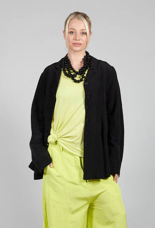 Flared Hem Tailored Jacket in Black