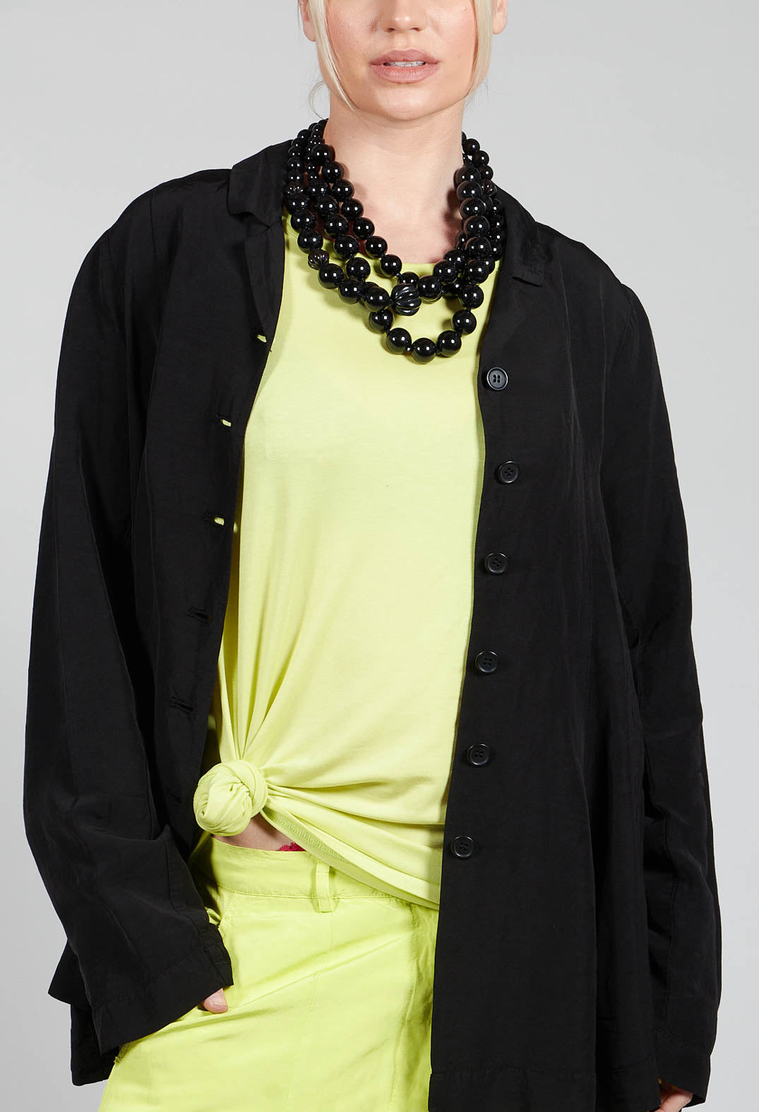 Flared Hem Tailored Jacket in Black