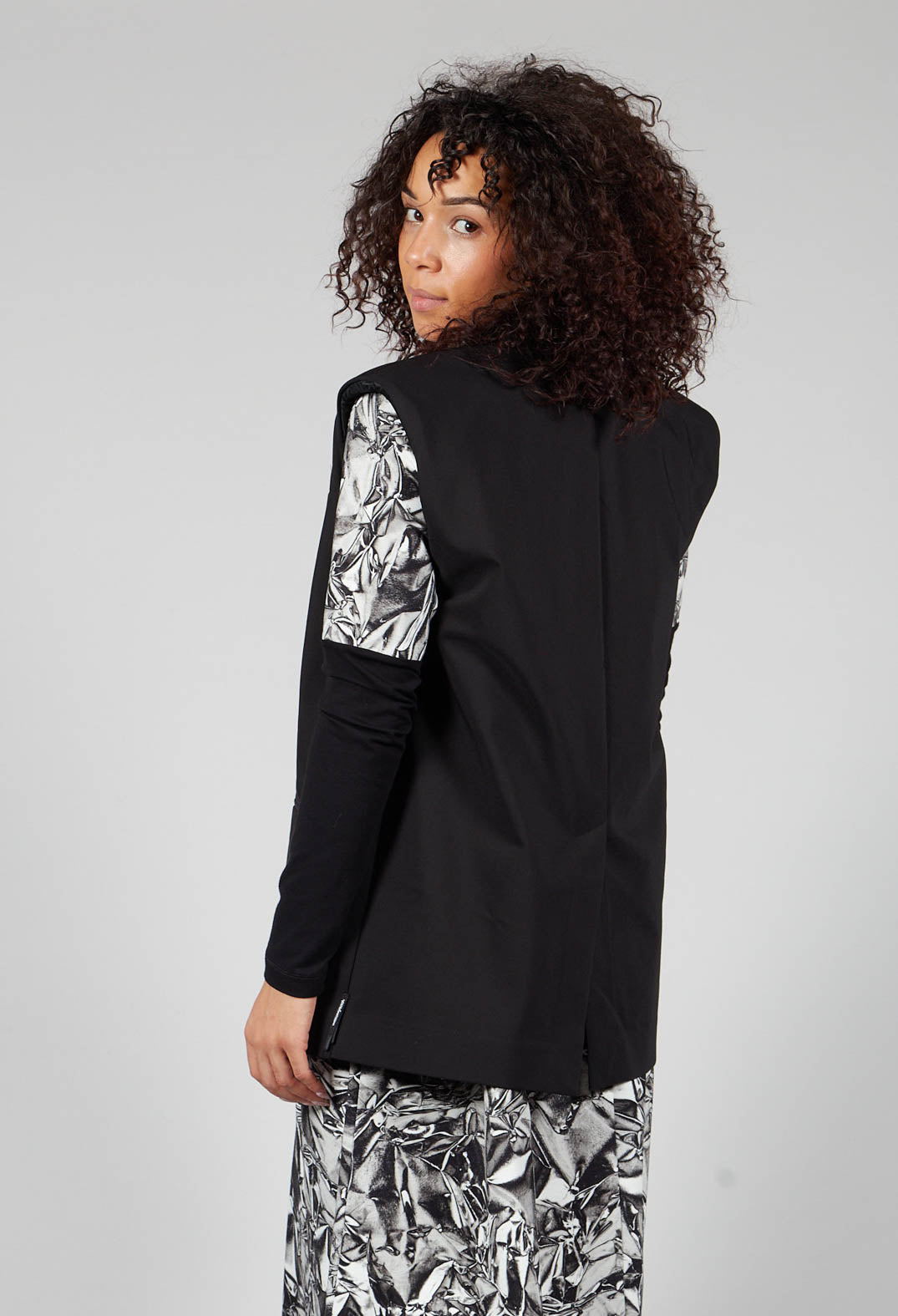 Waistcoat with Shoulder Pads in Black