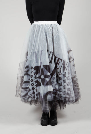 Tulle Skirt in White Logos