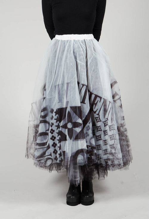 Tulle Skirt in White Logos